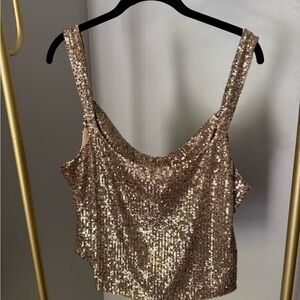 Sequin Gold Tank Top